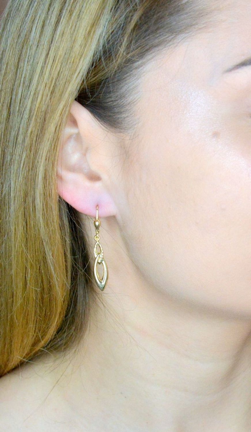 Złote kolczyki damskie 585 wiszące podłużne elementy DIA-KLC-9754-585.jpg