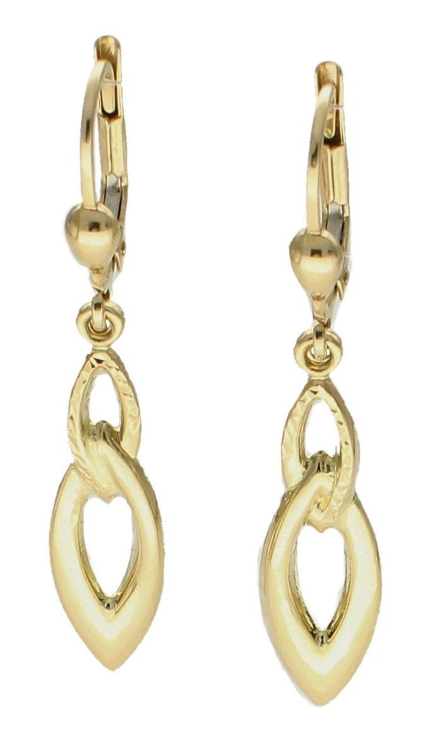 Złote kolczyki damskie 585 wiszące podłużne elementy DIA-KLC-9754-585.jpg