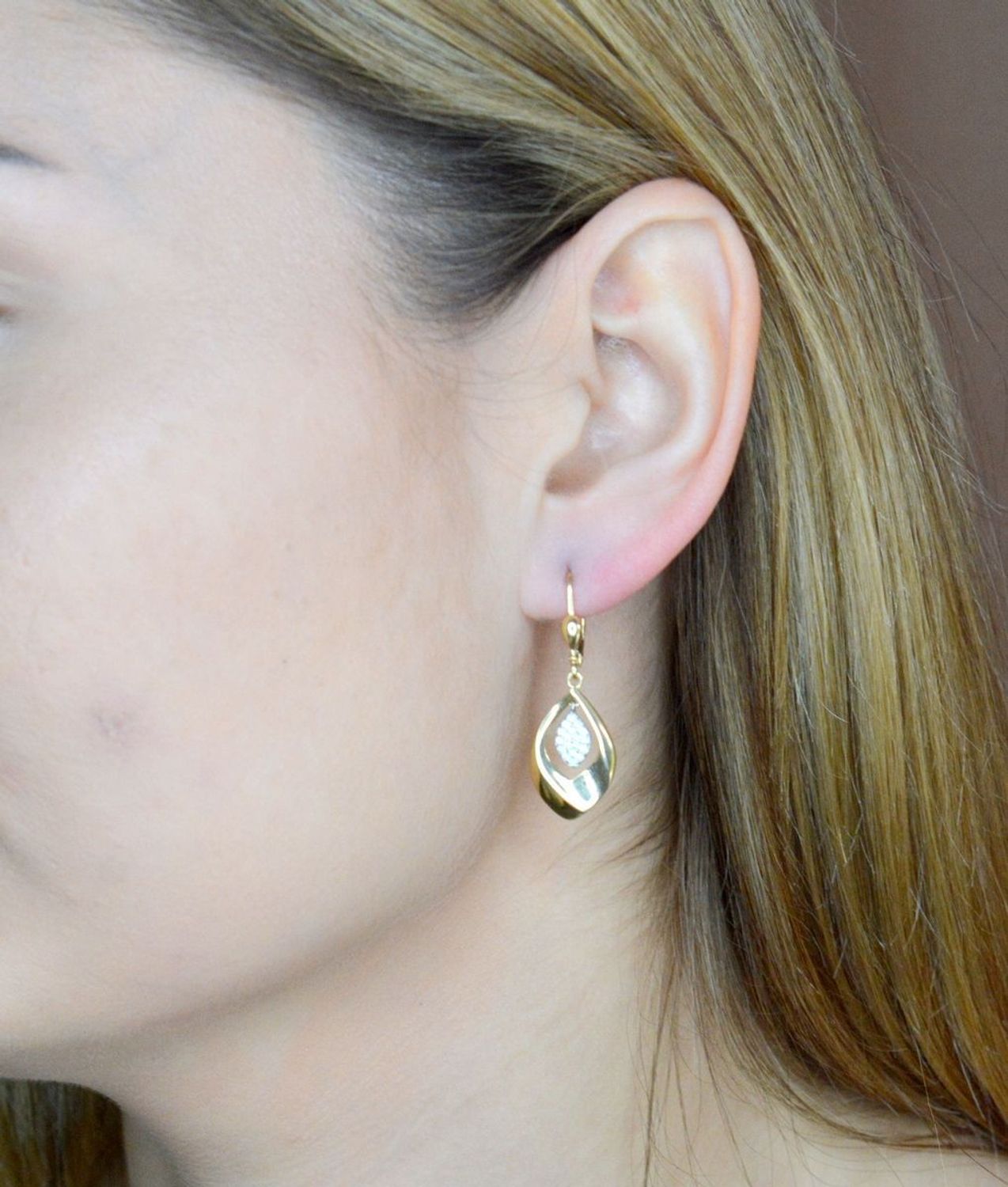 Złote kolczyki 585 wiszące łezki z cyrkoniami DIA-KLC-9761-585.jpg