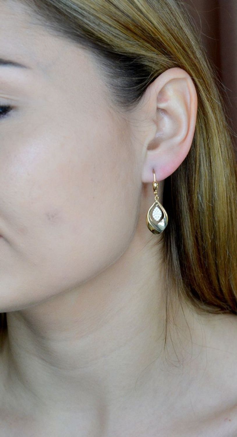 Złote kolczyki 585 wiszące łezki z cyrkoniami DIA-KLC-9761-585.jpg