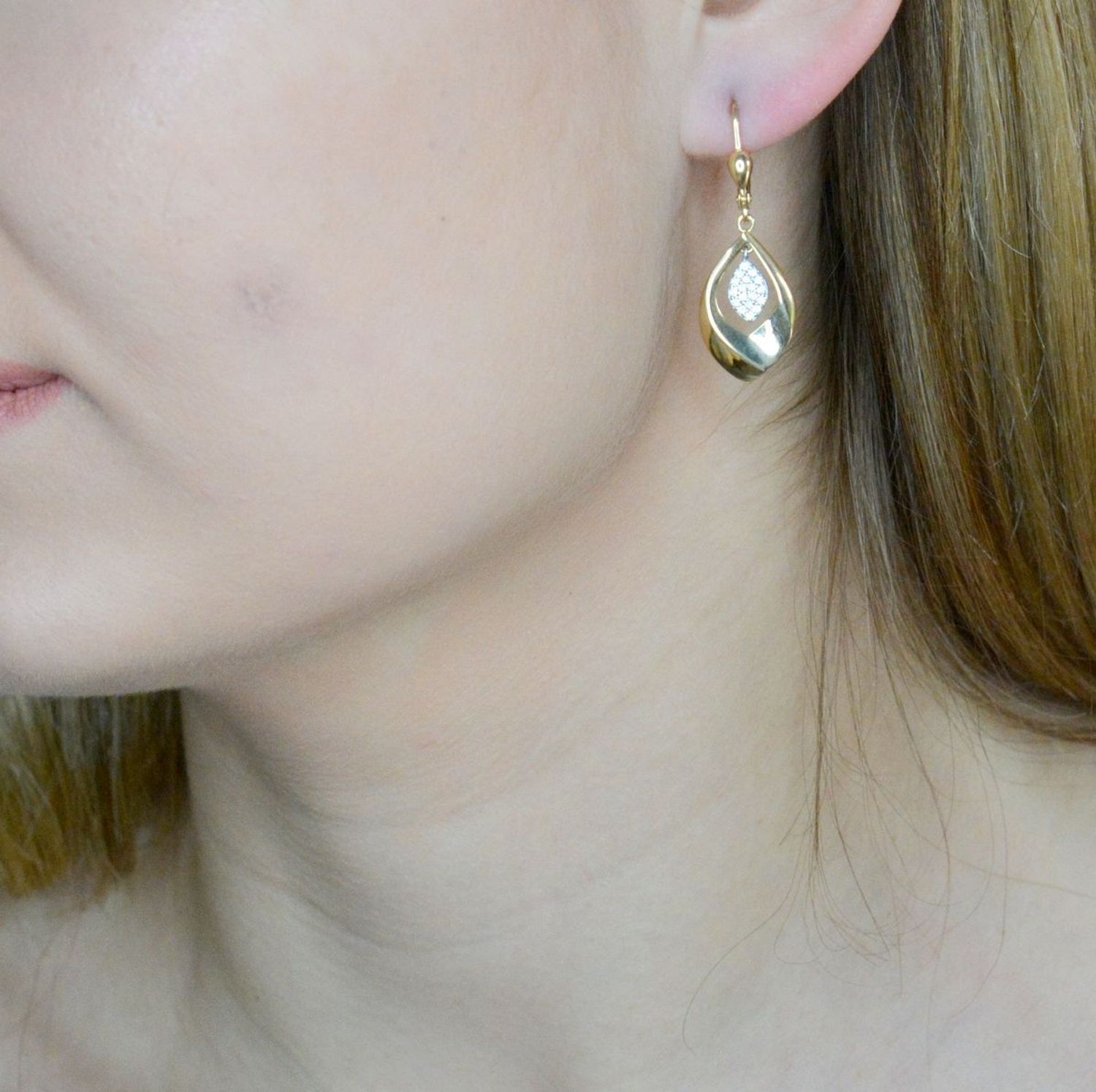 Złote kolczyki 585 wiszące łezki z cyrkoniami DIA-KLC-9761-585.jpg