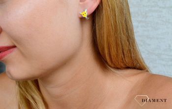 Srebrne kolczyki dla dziewczynki 'Pikachu' DIA-KLC-9814-925 (2).JPG
