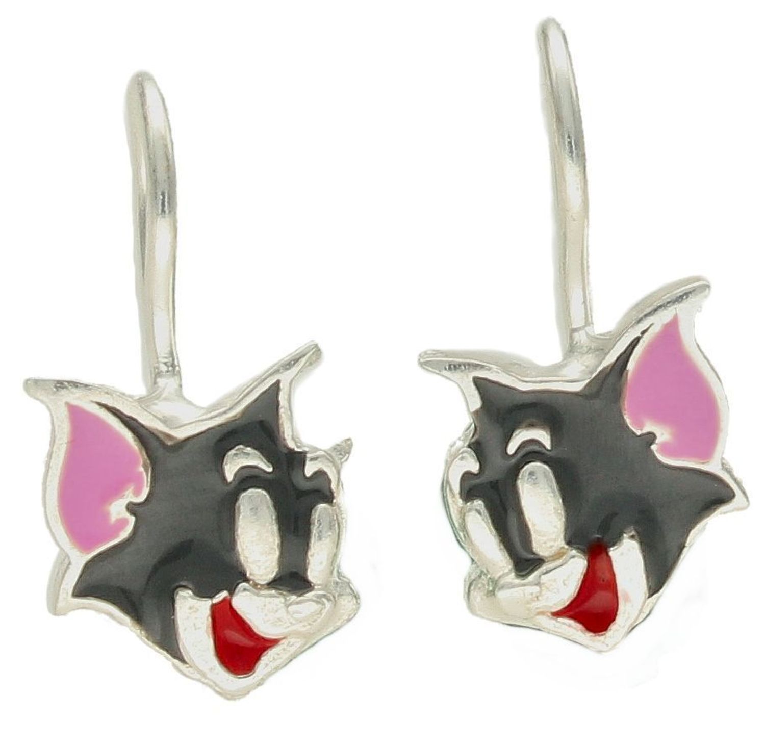 Srebrne kolczyki dla dziewczynki 'Kot Tom' DIA-KLC-9817-925. Srebrne kolczyki dla dziewczynki z kotem Tomem. Kolczyki wykonane z najwyższej jakości srebra próby 925. Kolczyki z wygodnym zapięciem angielskim. Kolczyki dla dziew.jpg