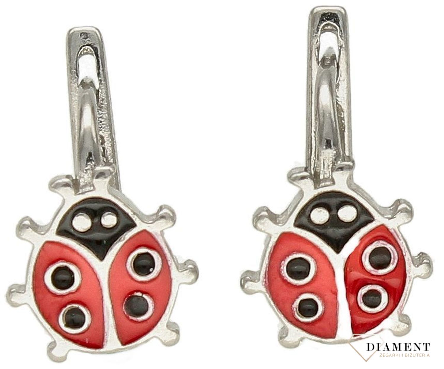 Srebrne kolczyki dla dziewczynki 'Biedronki' DIA-KLC-9822-925. Kolczyki to świetny upominek na prezent, który możesz sprawić dla siebie lub podarować bliskiej osobie. Kolczyki biedronki. Idealne kolczyki dla dziewczynki..jpg