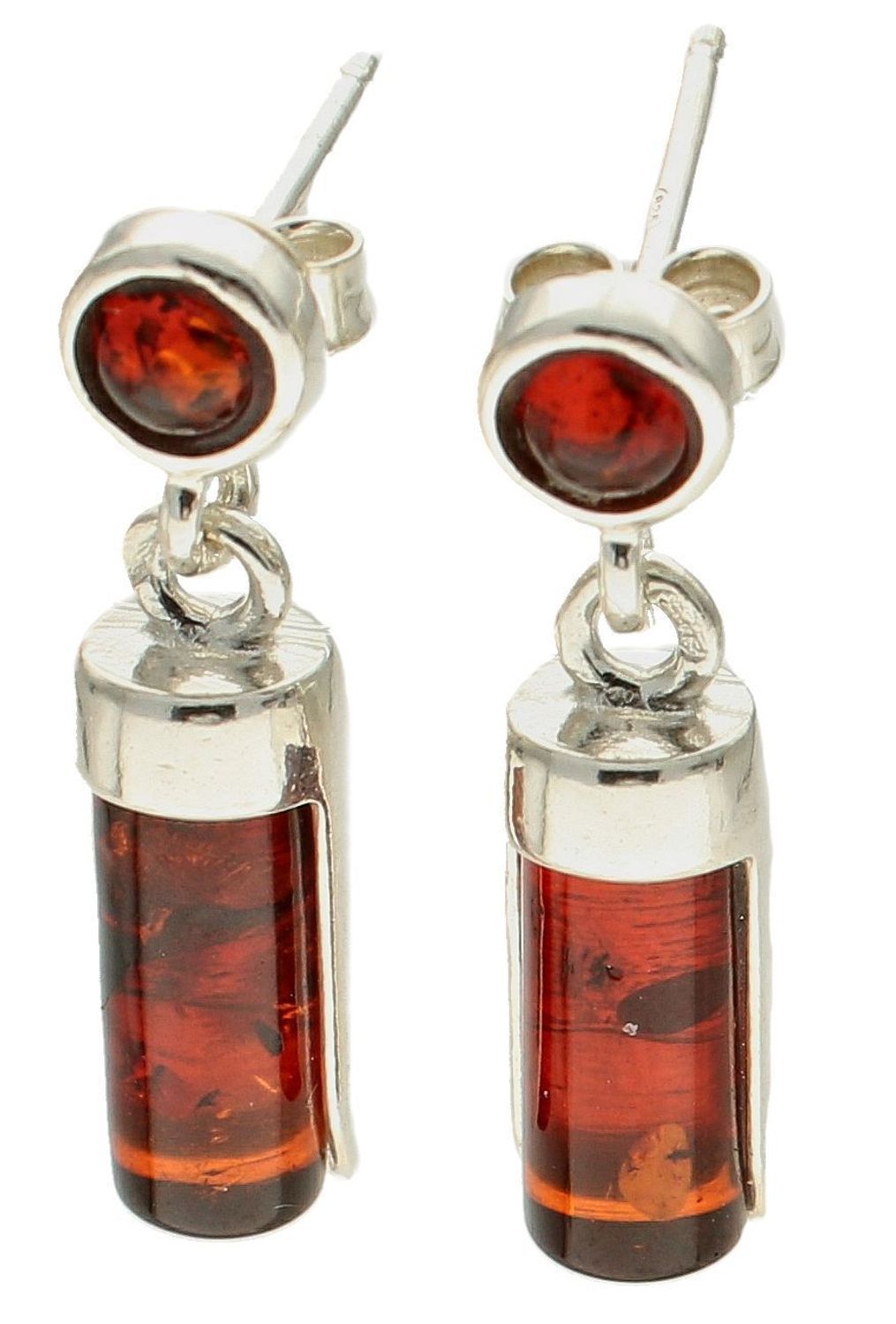 Srebrne kolczyki 925 wiszące walce z koniakowym bursztynem DIA-KLC-9874-925. Srebrne kolczyki damskie wiszące. Kolczyki damskie z kamieniem. Kolczyki srebrne damskie idealne na prezent. Kolczyki z bursztynem bałtyckim..jpg