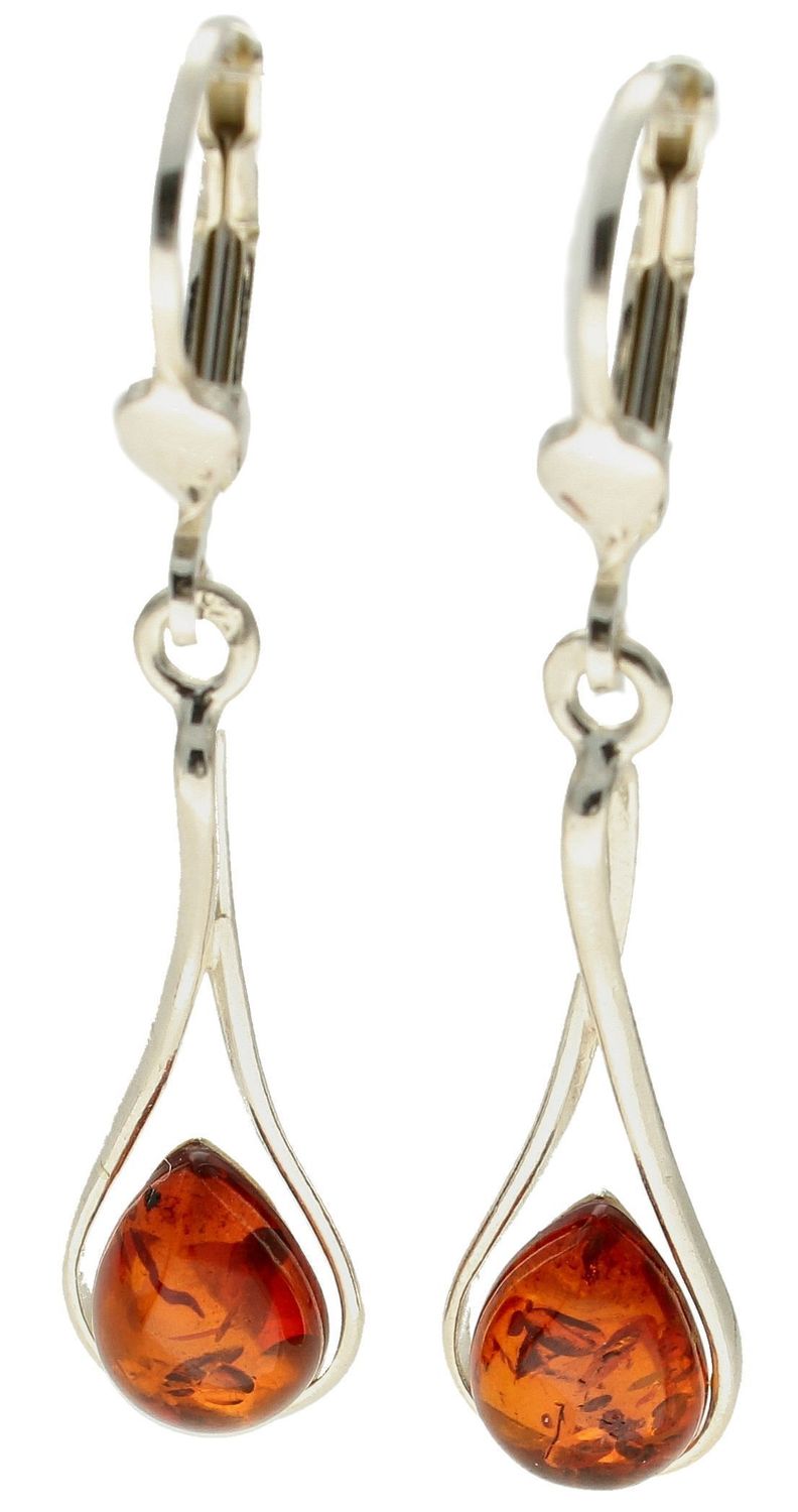 Srebrne kolczyki delikatne wiszące łezki z bursztynem bałtyckim DIA-KLC-9889-925. Srebrne kolczyki damskie wiszące. Kolczyki damskie z kamieniem. Kolczyki srebrne damskie idealne na prezent. Kolczyki z bursztynem bałtyckim..jpg
