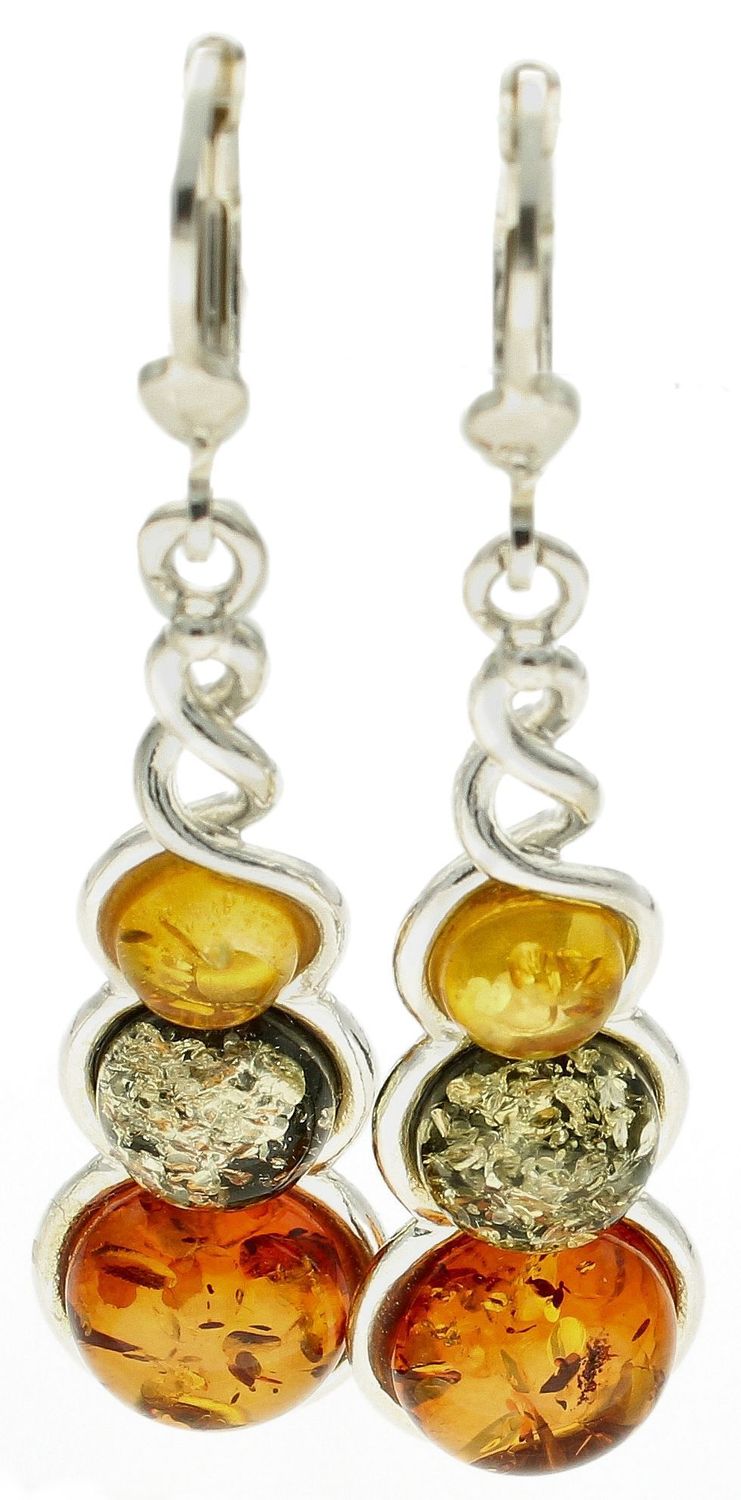 Srebrne kolczyki 925 wiszące z kolorowym bursztynem DIA-KLC-9893-925. Srebrne kolczyki z bursztynem na prezent. Srebrne kolczyki damskie. Srebrne kolczyki wiszące. Srebrne kolczyki z kamieniem..jpg