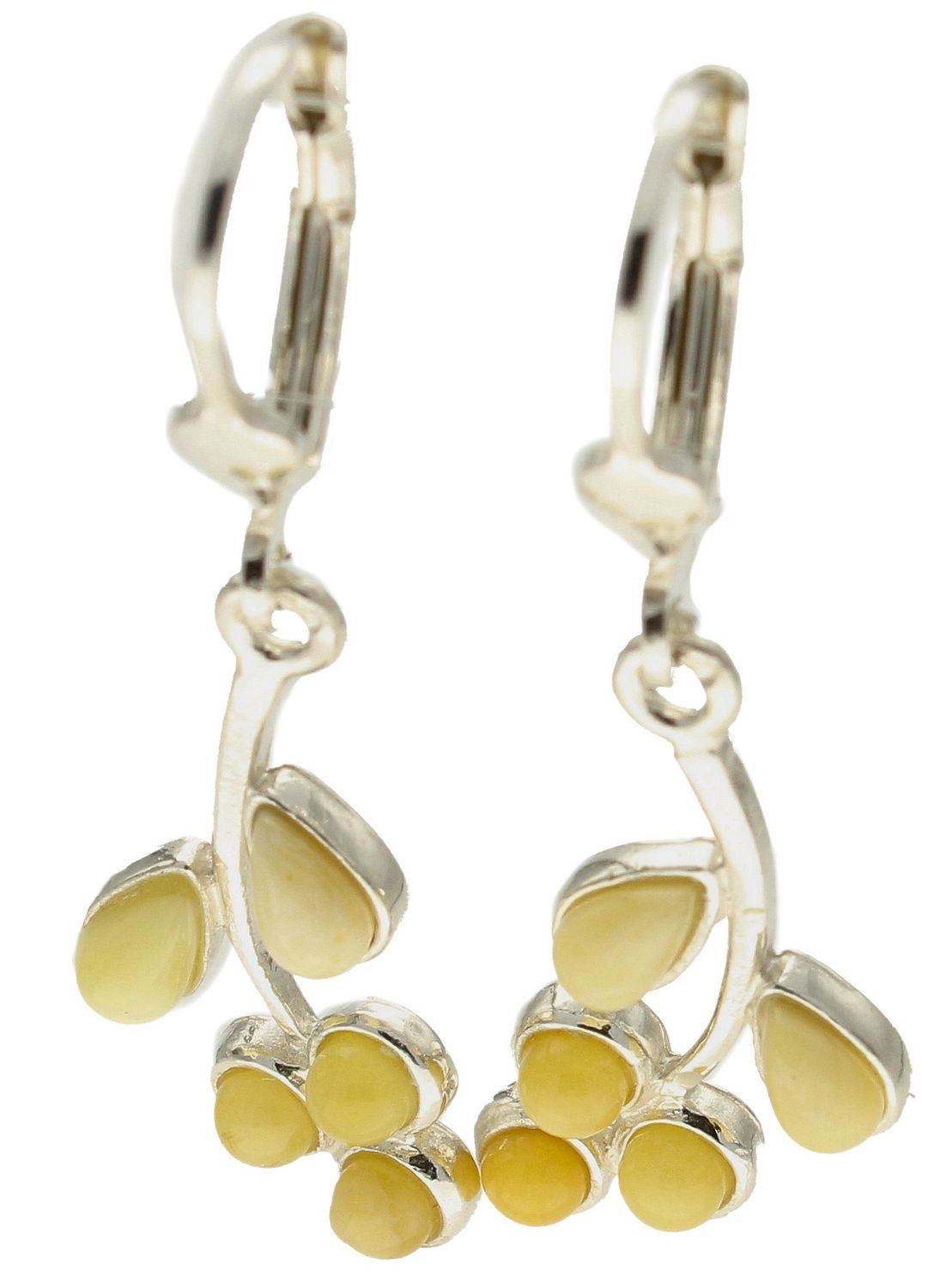 Srebrne kolczyki delikatne wiszące z mlecznym bursztynem DIA-KLC-9895-925.jpg