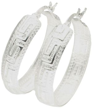 Srebrne kolczyki koła wzór grecki 3,2 cm DIA-KLC-9984-925. Srebrne kolczyki damskie klasyczne kółka. Klasyczne kolczyki kółka srebrne z ozdobnym wzorem greckim. Piękne kolczyki z wygodnym zapięciem na zatrzask. Kolczyki koła i.jpg
