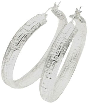 Srebrne kolczyki koła wzór grecki 4,3 cm DIA-KLC-9985-925. Srebrne kolczyki damskie klasyczne kółka. Klasyczne kolczyki kółka srebrne z ozdobnym wzorem greckim. Piękne kolczyki z wygodnym zapięciem na zatrzask. Kolczyki koła i.jpg