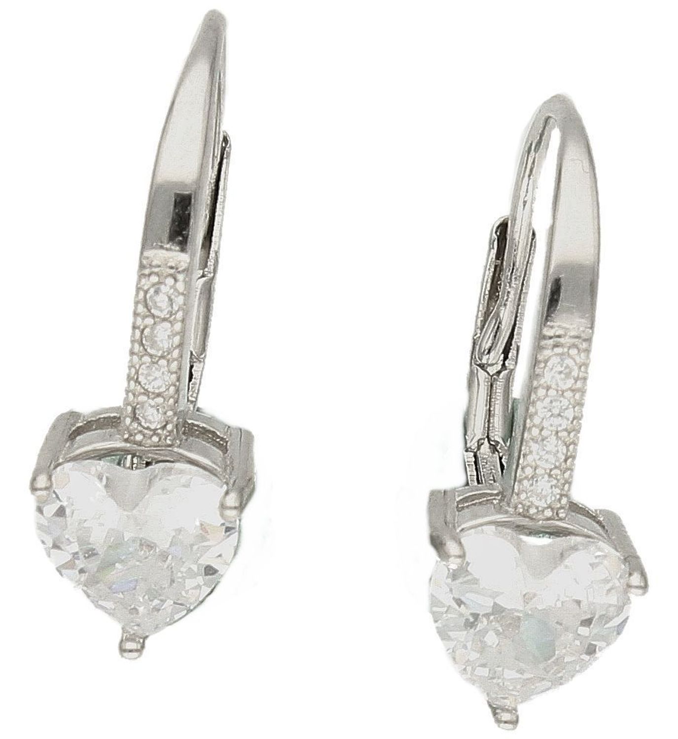 Srebrne kolczyki damskie wiszące serduszka DIA-KLC-9998-925. Kolczyki srebrne z cyrkonią w kształcie serduszka. Kolczyki srebrne z wygodnym zapięciem na bigiel. Kolczyki wykonane z najwyższej jakości srebra próby 925. Kolczyki.jpg