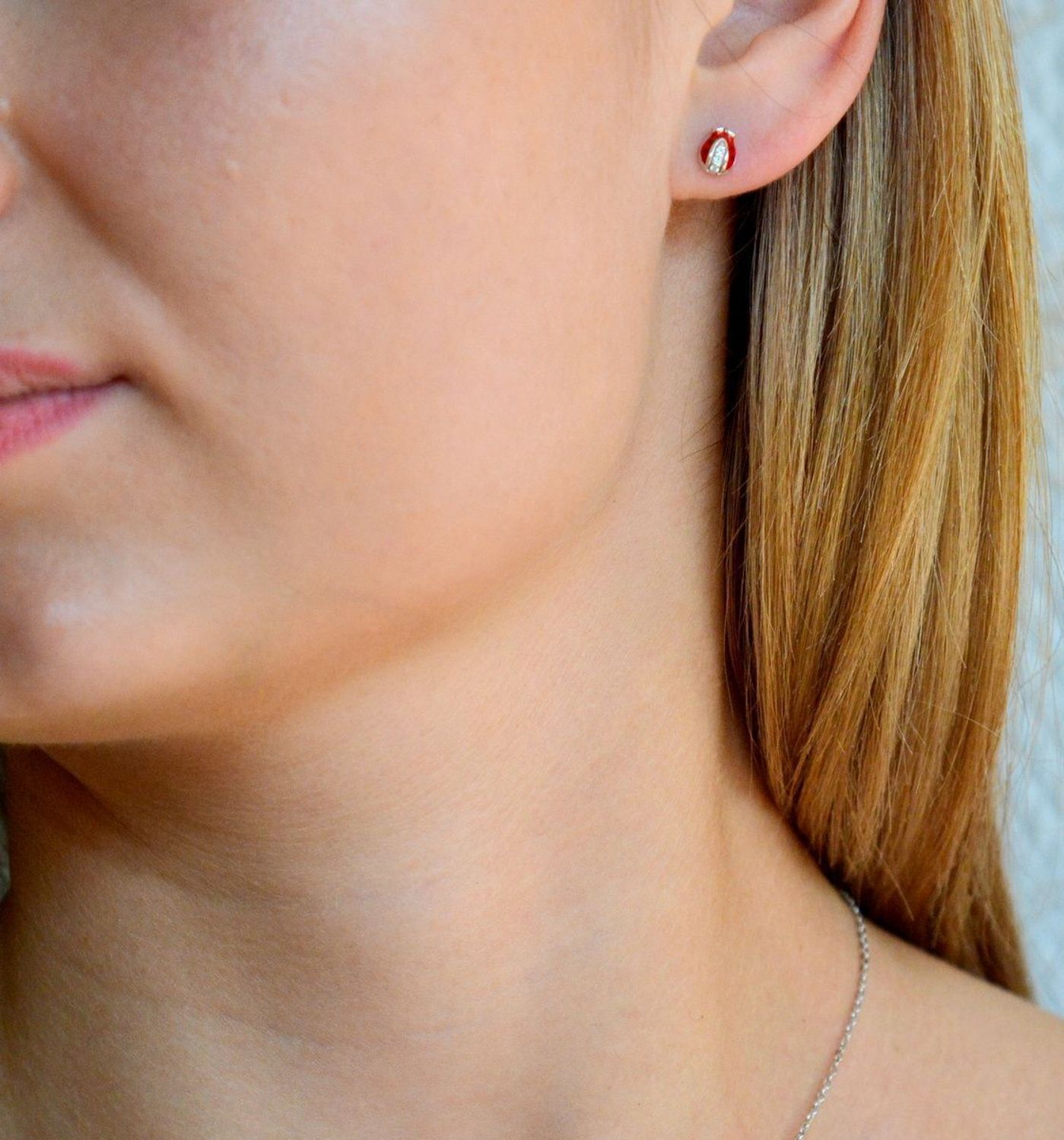 kolczyki biedronki Srebrne kolczyki dziecięce 925 Biedronki dla dziewczynki wkrętki DIA-KLC-AE127R-925.jpg