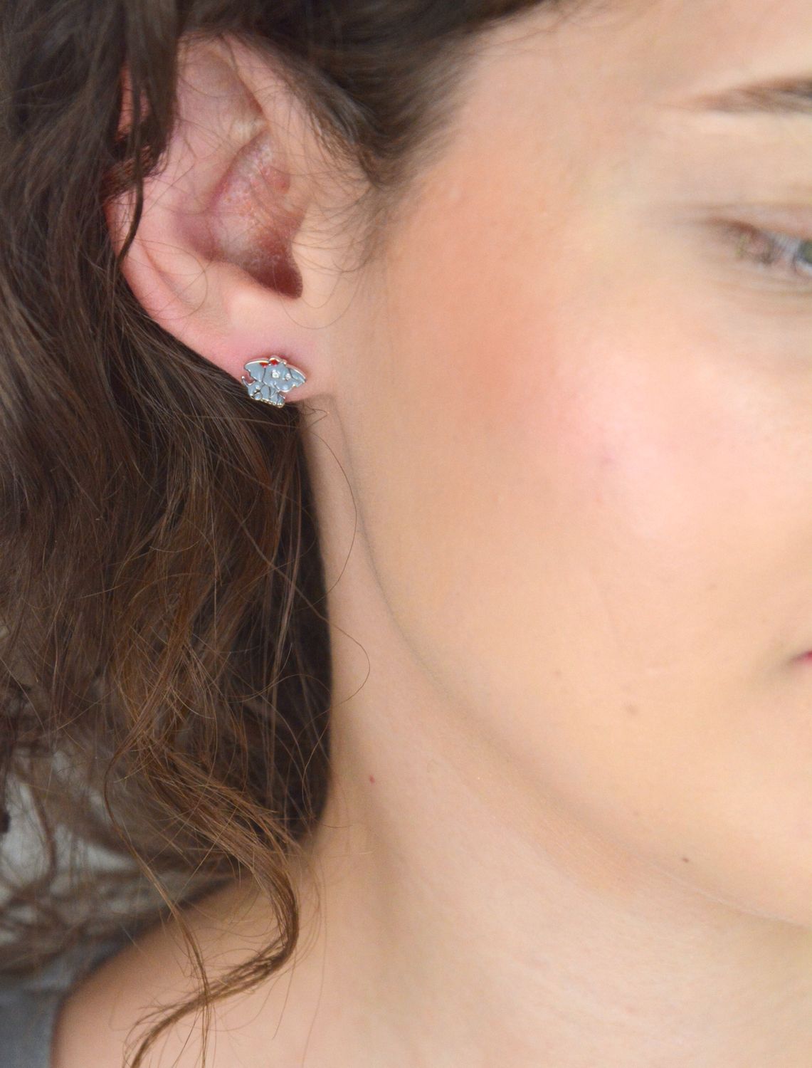 Kolczyki kwrętki dla dziewczynki ' Szczęślwe Słoniki' DIA-KLC-AE14386-925.jpg