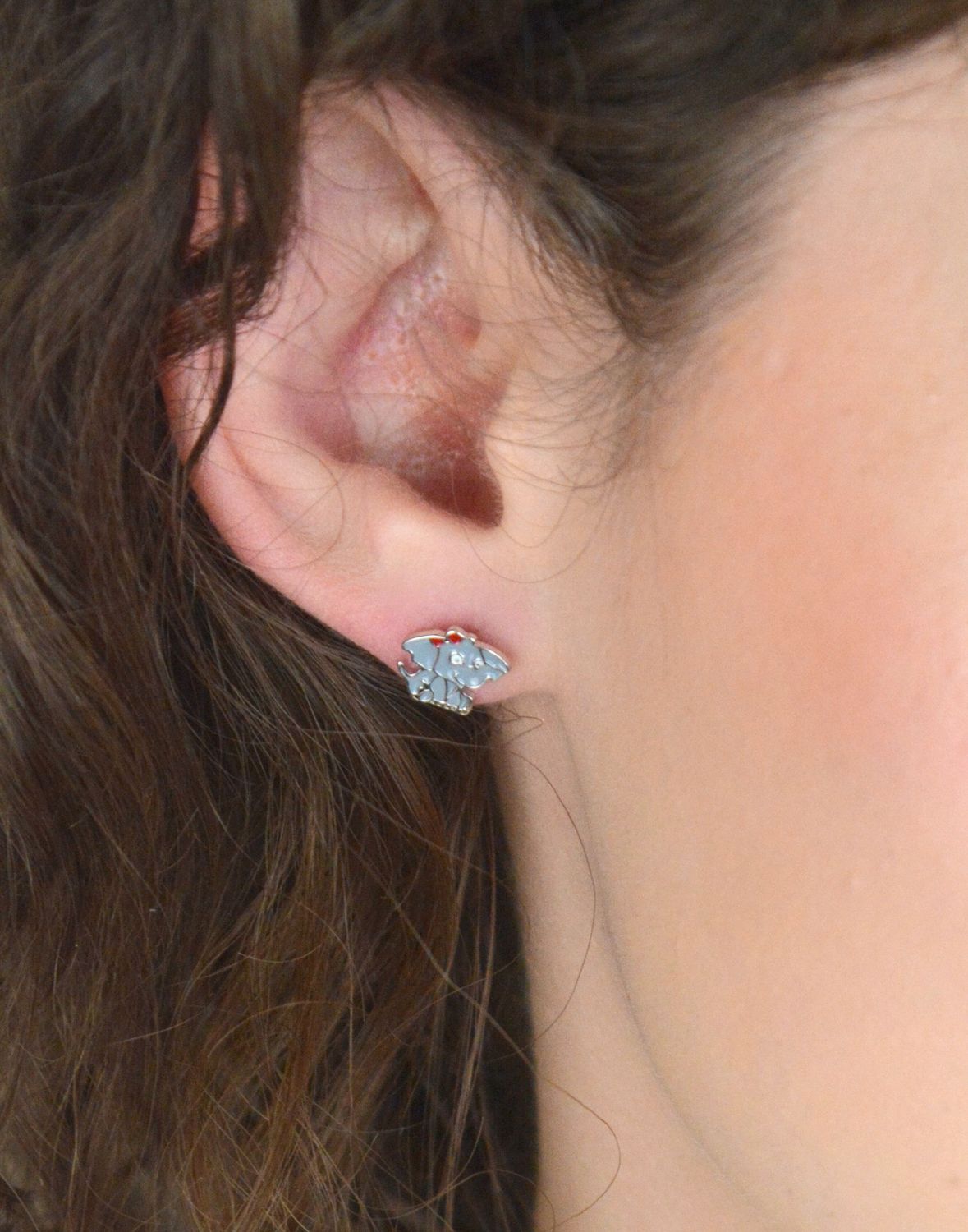 Kolczyki kwrętki dla dziewczynki ' Szczęślwe Słoniki' DIA-KLC-AE14386-925.jpg