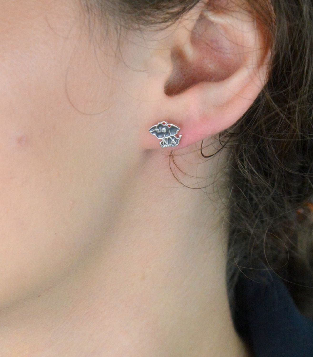 Kolczyki kwrętki dla dziewczynki ' Szczęślwe Słoniki' DIA-KLC-AE14386-925.jpg