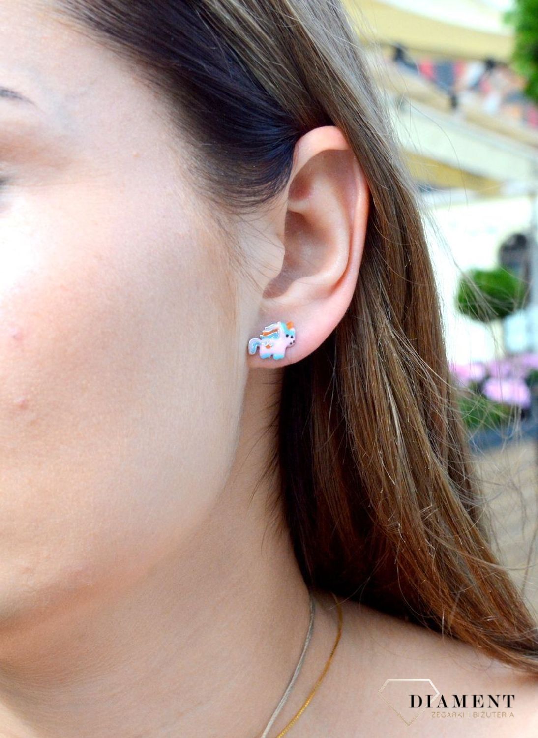 Kolczyki srebrne dla dziewczynki Jednorożce DIA-KLC-AE14391-925.  Srebrne kolczyki dziecięce. Srebrne kolczyki idealne dla dziewczynki. Kolczyki srebrne jednorożce. Kolczyki srebrne kolorowe. Kolczyki różowe jednorożce dla dziewczynki n.jpg