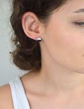 Odkryj srebrne kolczyki Yin Yang próby 925 – eleganckie, emaliowane, o wadze 1,85 g i średnicy 1 cm. Symbol równowagi i harmonii. Idealne na prezent lub do codziennego noszenia. Zapięcie na sztyft (2).JPG