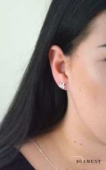 Srebrne kolczyki 925 przy uchu ażurowe koliber DIA-KLC-AE7000-925. Subtelny element ozdobny w kształcie kolibra.  (4).JPG
