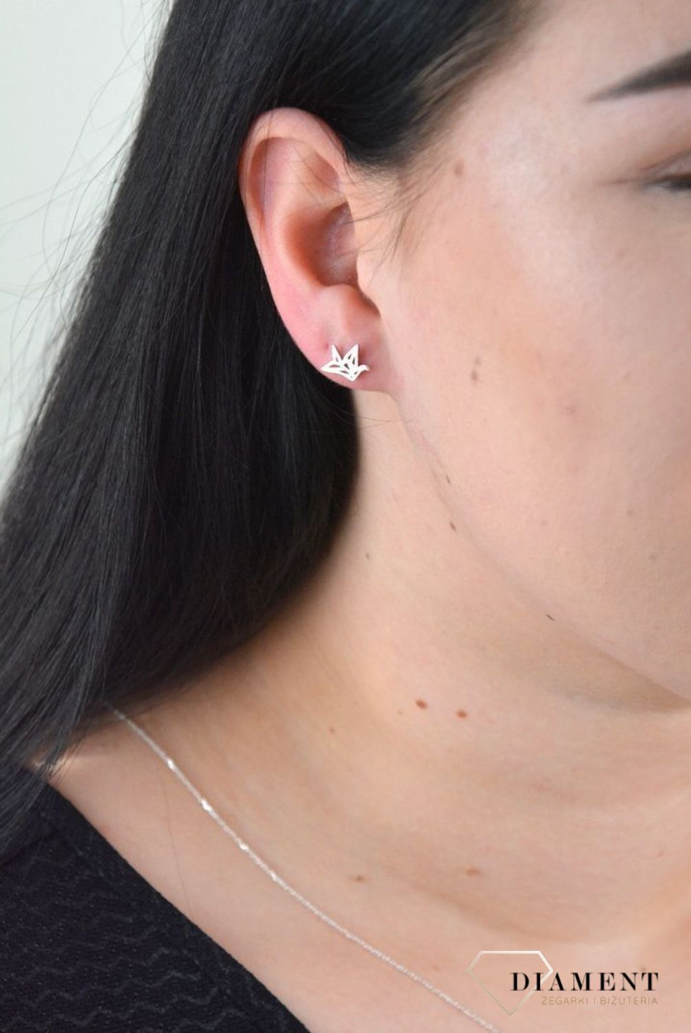 Srebrne kolczyki 925 przy uchu ażurowe koliber DIA-KLC-AE7000-925.jpg