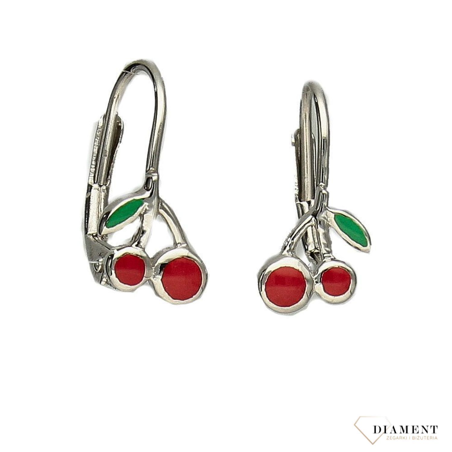 Kolczyki dla dziewczynki srebrne wisienki DIA-KLC-ALDEM0070KRH-925.jpg