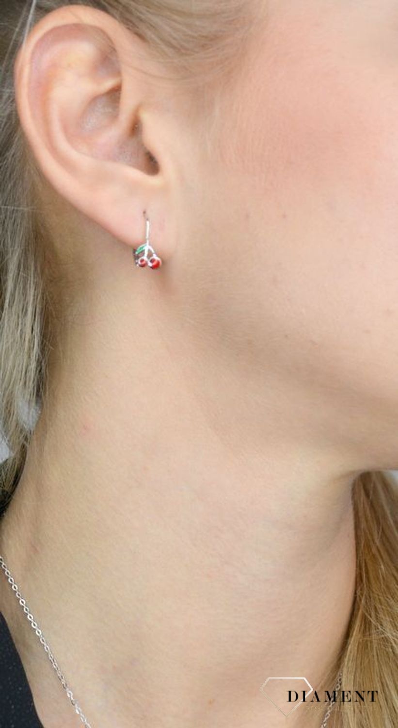 Kolczyki dla dziewczynki srebrne wisienki DIA-KLC-ALDEM0070KRH-925.jpg