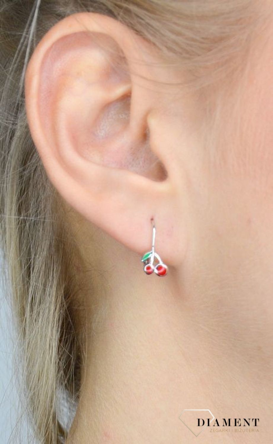 Kolczyki dla dziewczynki srebrne wisienki DIA-KLC-ALDEM0070KRH-925.jpg
