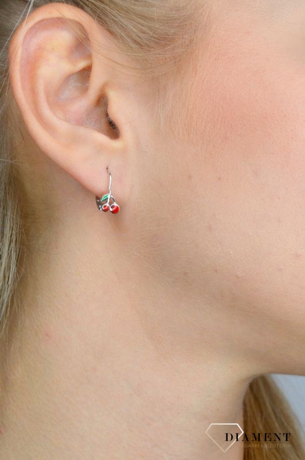 Kolczyki dla dziewczynki srebrne wisienki DIA-KLC-ALDEM0070KRH-925.jpg