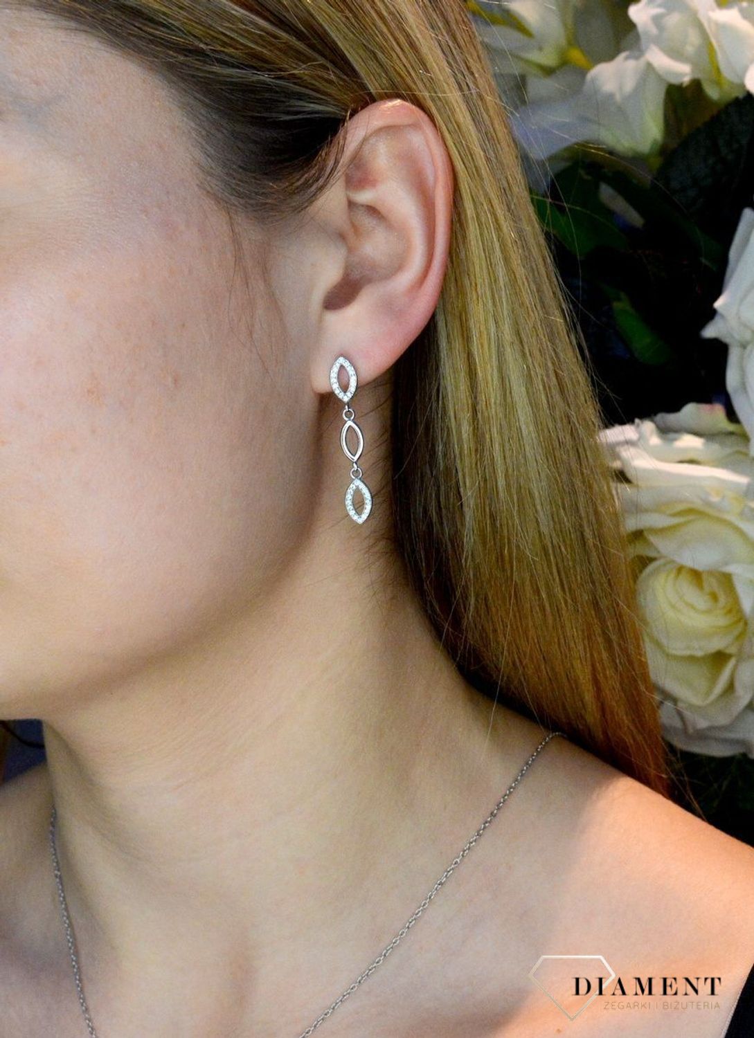 Srebrne kolczyki damskie 'Potrójne łezki' DIA-KLC-APARTI92-925.jpg