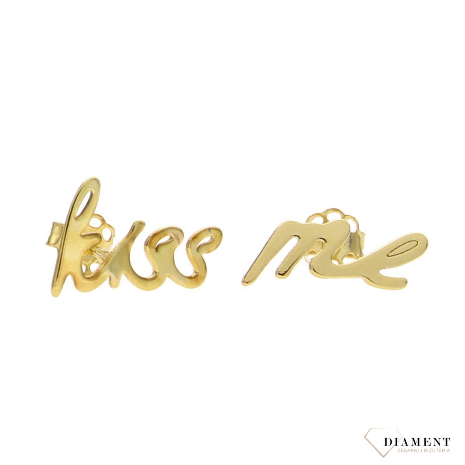 Złote kolczyki 333 'kiss me'.jpg