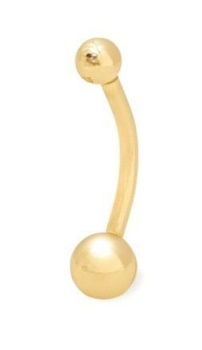 Złoty kolczyk banan 14K 585 z kulkami 4 mm – gwint wewnętrzny (1).jpg
