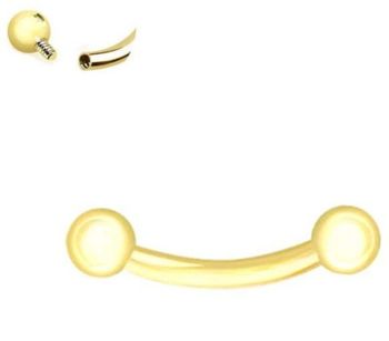 Złoty kolczyk banan 14K 585 z kulkami 4 mm – gwint wewnętrzny (2).jpg