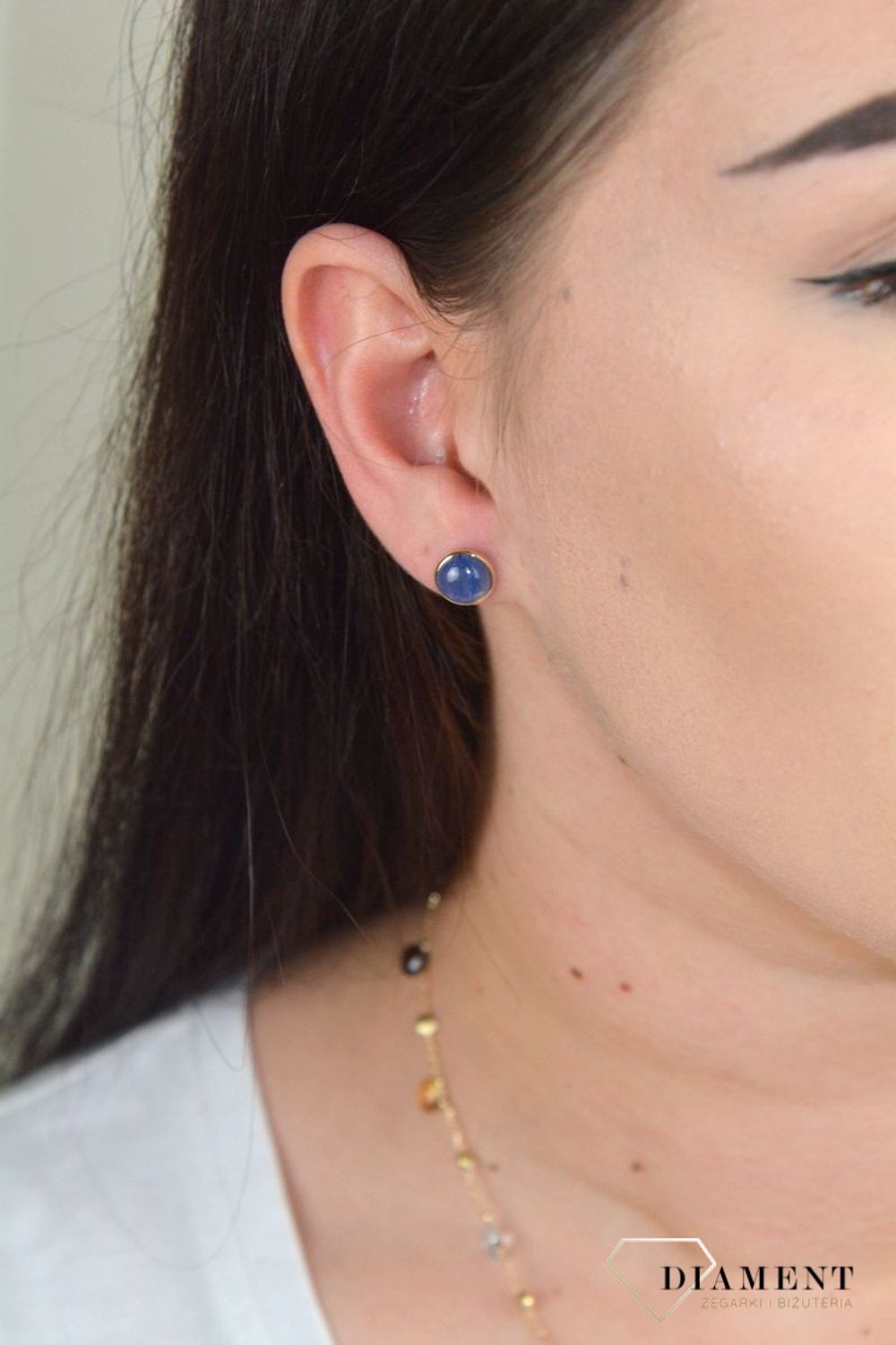 Złote kolczyki delikatne z szafirem DIA-KLC-BF1854-585.jpg