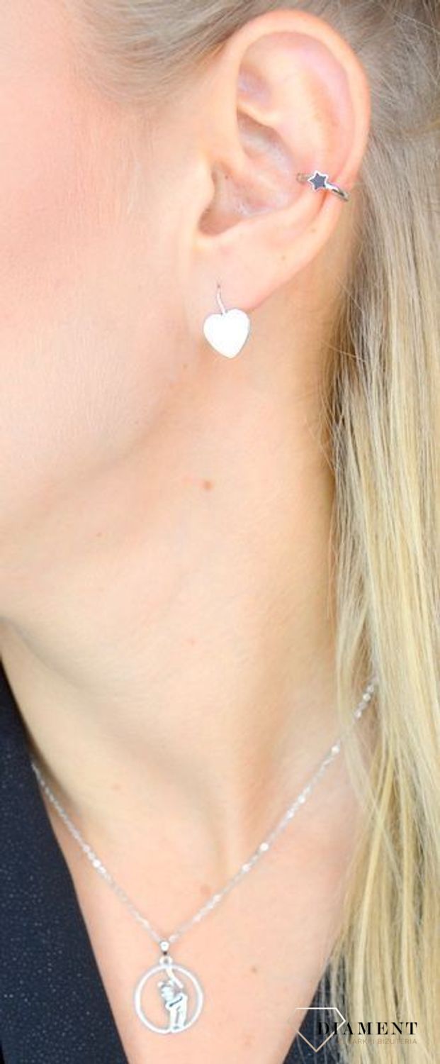 Kolczyki srebrne dla dziewczynki wiszące 'Serca' do graweru DIA-KLC-CELK01SU-925.jpg