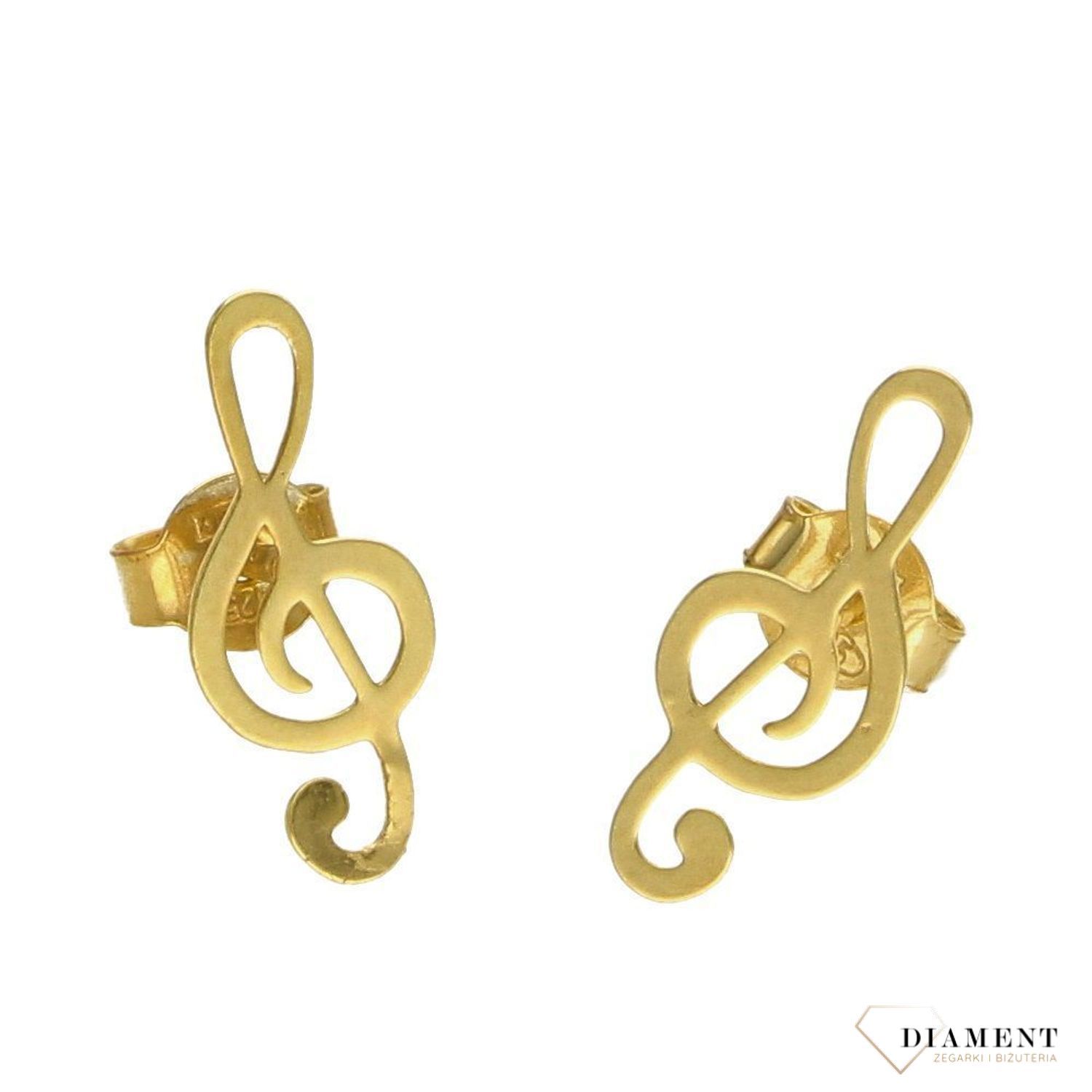 Kolczyki srebrne 'Klucz wiolinowy' DIA-KLC-CELK053Y-925.jpg