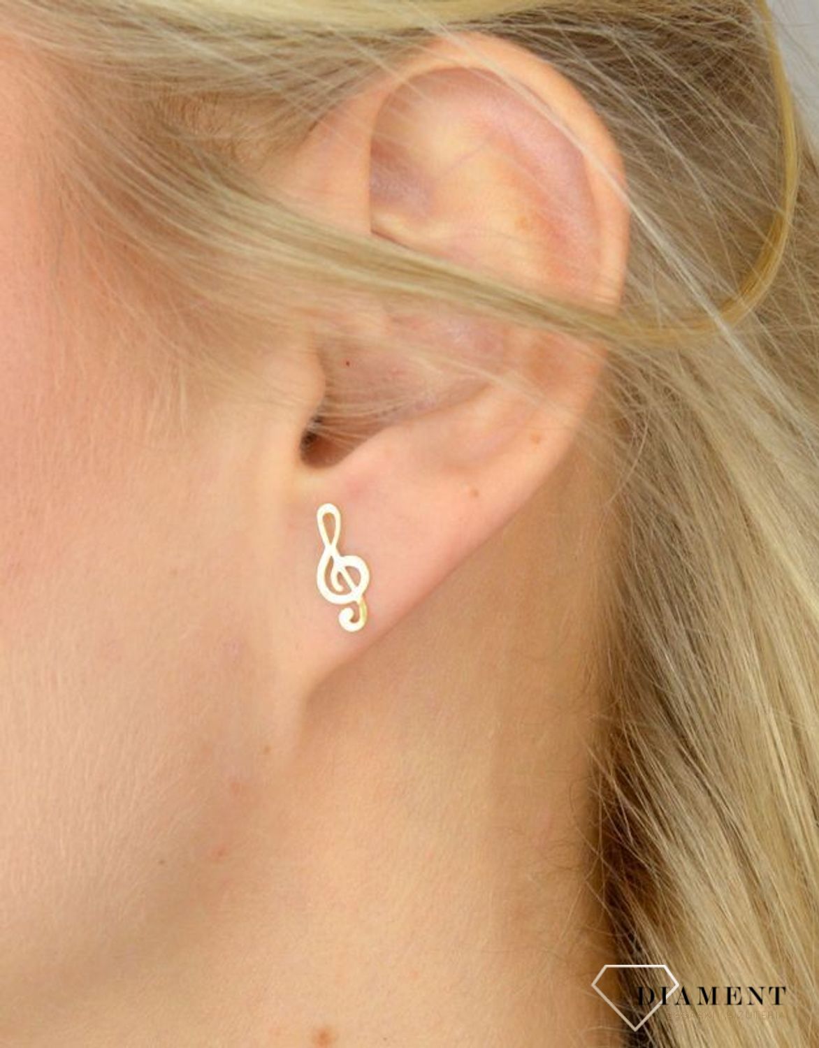 Kolczyki srebrne 'Klucz wiolinowy' DIA-KLC-CELK053Y-925.jpg