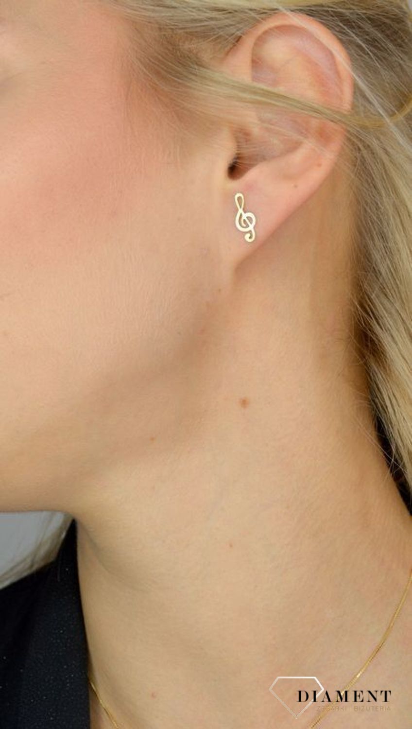 Kolczyki srebrne 'Klucz wiolinowy' DIA-KLC-CELK053Y-925.jpg