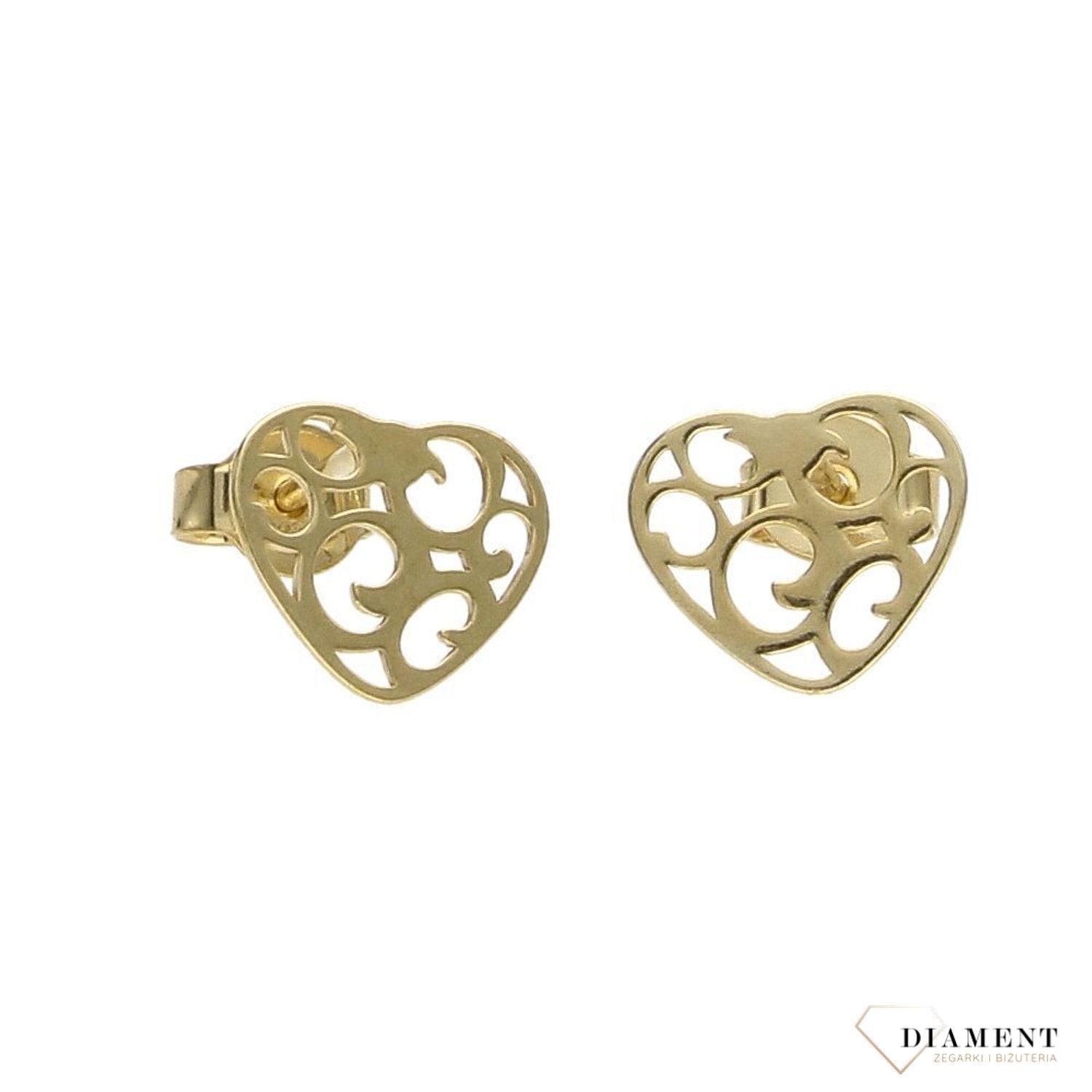 Kolczyki srebrne pozłacane ażurowe serduszka na sztyft ✅ Srebrne kolczyki pokryte złotem ażurowe celebrytki. ✅ Delikatne kolczyki wykonane z najwyższej jakości srebrna próby 925. ✅ Kolczyki w minimalistycznym stylu, wpisu.jpg