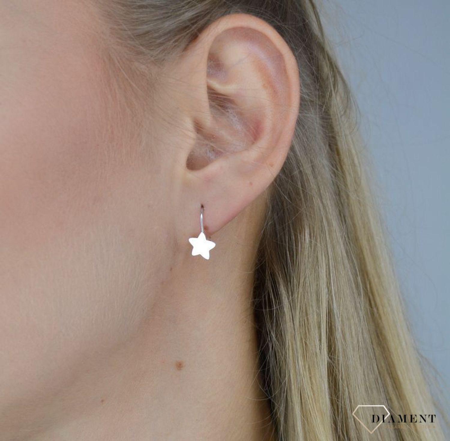 Kolczyki srebrne wiszące 'Gwiazdki dla gwiazdeczki' DIA-KLC-CELK15SRU-925.jpg