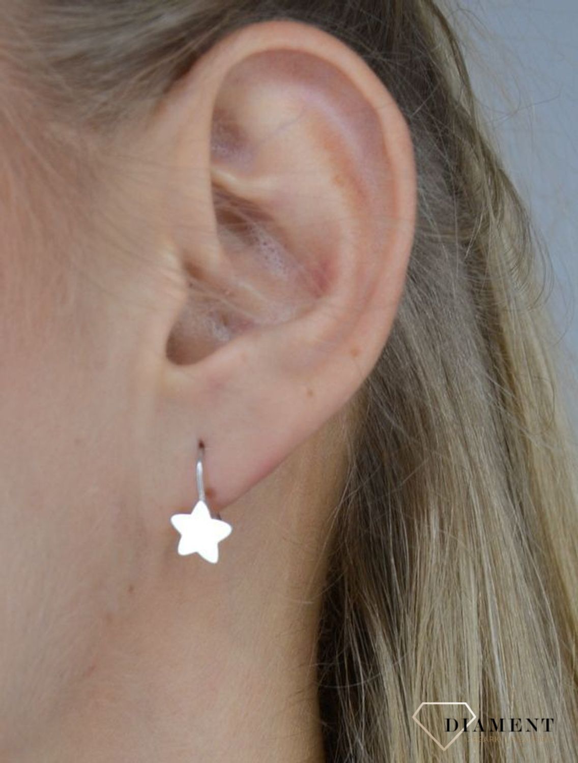 Kolczyki srebrne wiszące 'Gwiazdki dla gwiazdeczki' DIA-KLC-CELK15SRU-925.jpg