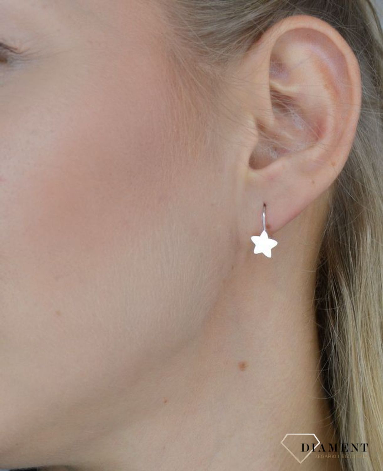 Kolczyki srebrne wiszące 'Gwiazdki dla gwiazdeczki' DIA-KLC-CELK15SRU-925.jpg
