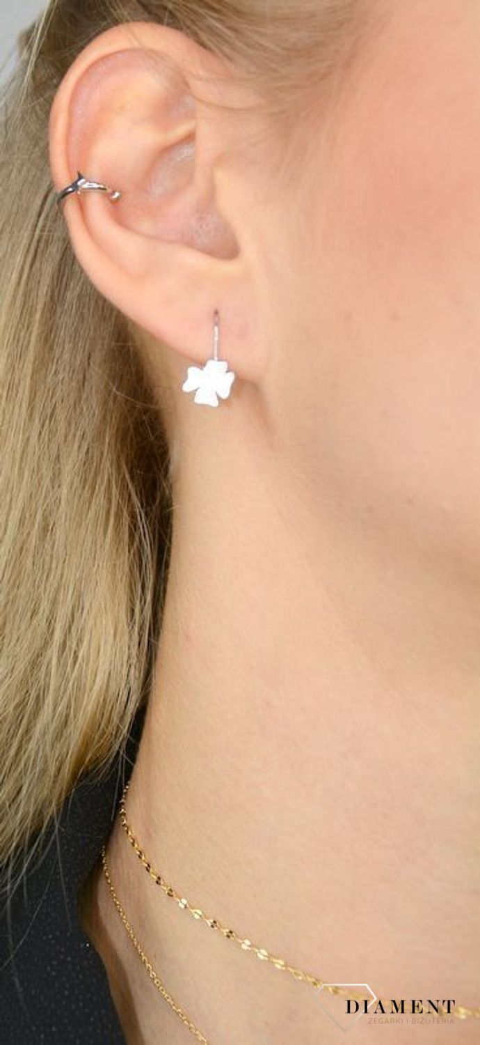 Kolczyki srebrne dla dziewczynki wiszące 'Koniczynka'  DIA-KLC-CELK7SRU-925.jpg