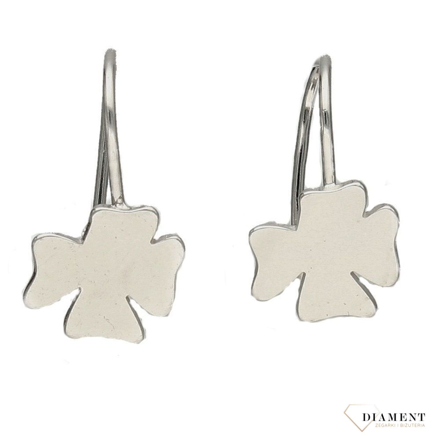 Kolczyki srebrne dla dziewczynki wiszące 'Koniczynka'  DIA-KLC-CELK7SRU-925.jpg