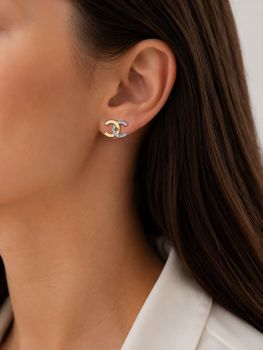 Złote kolczyki 585 Chanelki duże na sztyft 4,13 g fashion.jpg