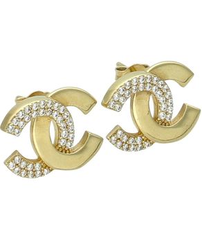 Złote kolczyki Chanel duże 585 na sztyft (2).jpg