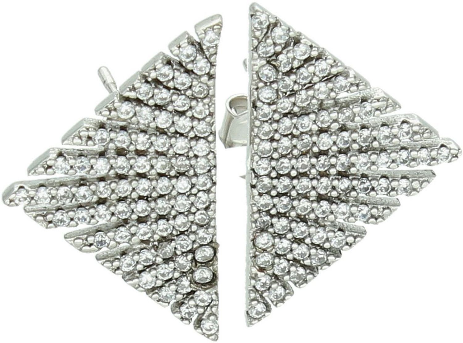 Srebrne kolczyki 925 w kształcie dużych trójkątów, wysadzane cyrkoniami. Geometryczne, nowoczesne i pełne blasku – idealne na wieczór i okazje.1.jpg