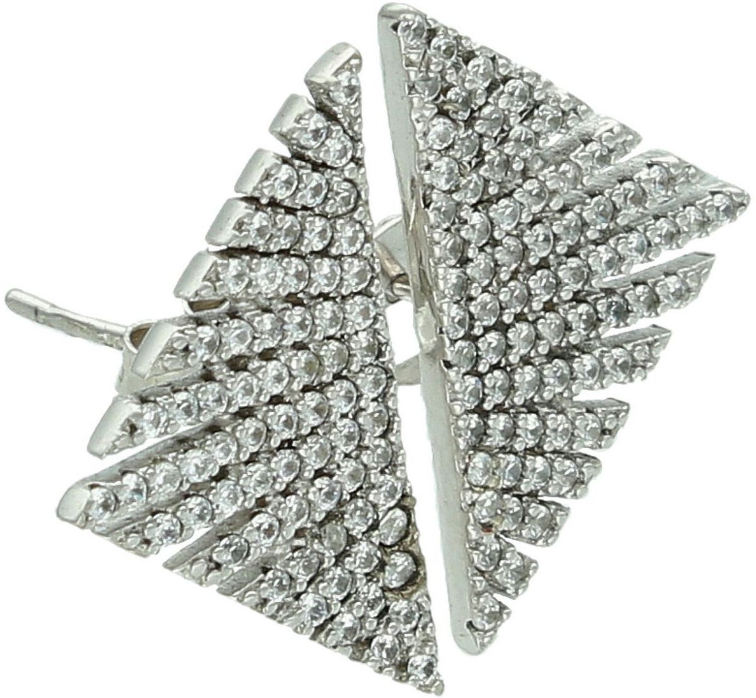 Srebrne kolczyki 925 w kształcie dużych trójkątów, wysadzane cyrkoniami. Geometryczne, nowoczesne i pełne blasku – idealne na wieczór i okazje.1.jpg