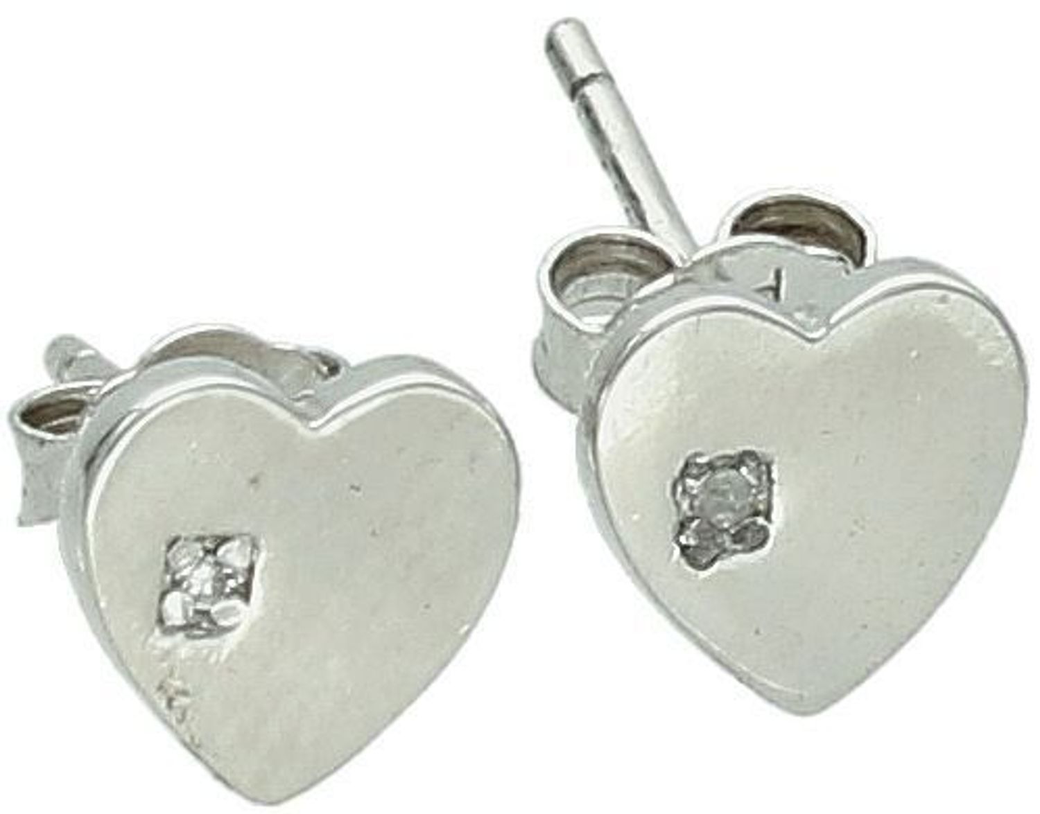 Srebrne kolczyki serduszka z brylancikiem  Kolczyki damskie i dziecięce  Srebro 925.jpg