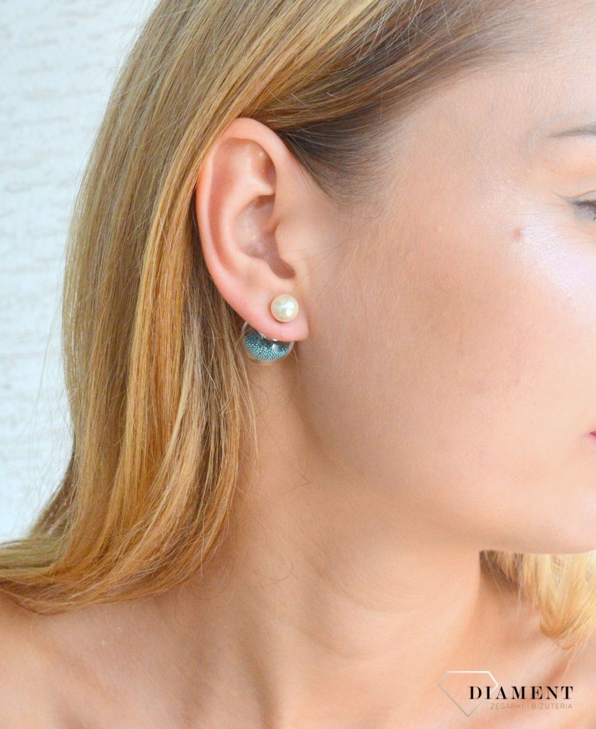 Srebrne kolczyki damskie Diorki z kuleczkami wewnątrz w morskim kolorze DIA-KLC-DIORKI-11-925.jpg