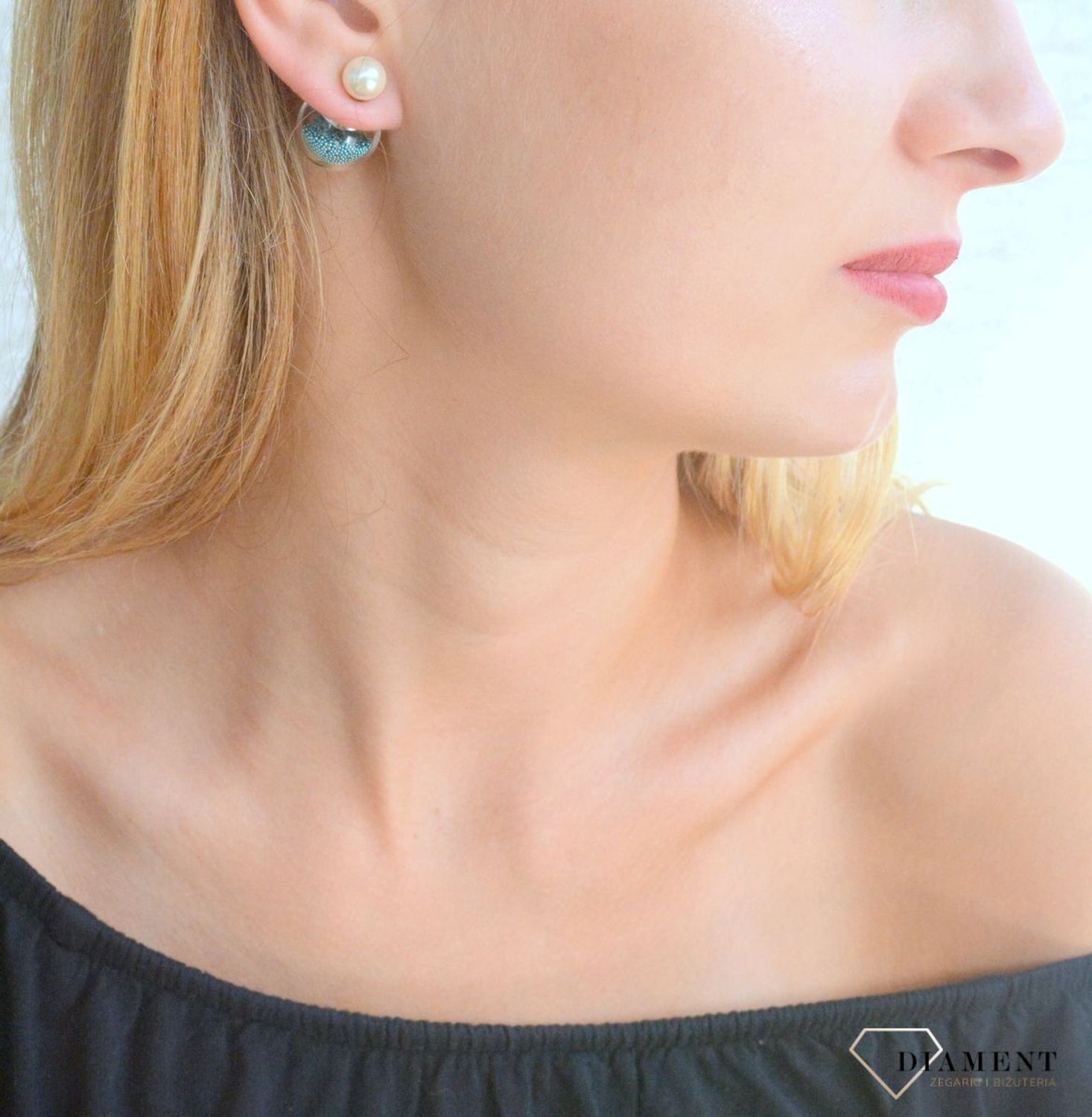 Srebrne kolczyki damskie Diorki z kuleczkami wewnątrz w morskim kolorze DIA-KLC-DIORKI-11-925.jpg