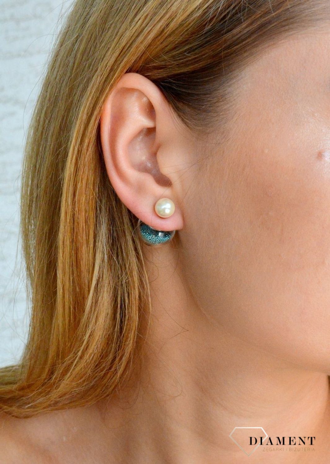 Srebrne kolczyki damskie Diorki z kuleczkami wewnątrz w morskim kolorze DIA-KLC-DIORKI-11-925.jpg